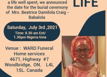 OBITUARY-MRS BEATRICE DAMILOLA CRAIG-BABALOLA
