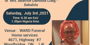 OBITUARY-MRS BEATRICE DAMILOLA CRAIG-BABALOLA