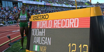 Tobi Amusan wins maiden gold medal after breaking 100m hurdles world record