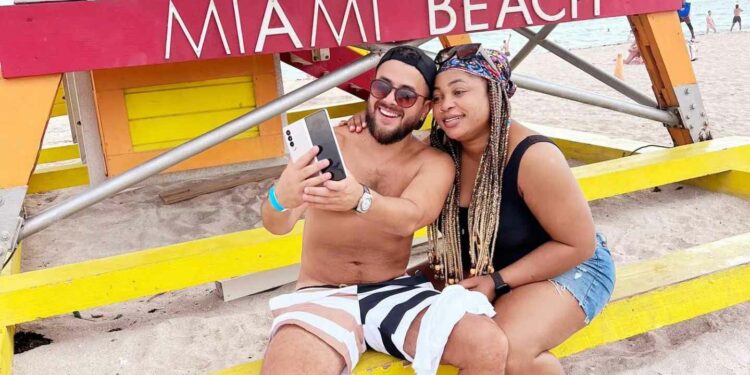 Reactions as Kemi Afolabi posts photos with a white man.