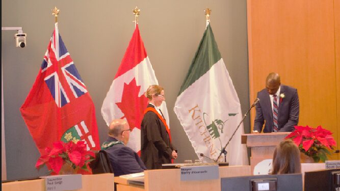 Nigerian immigrant, Ayo Owodunni, sworn in as Kitchener City Councillor