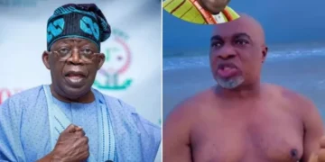 Nigerians react as Olaiya Igwe goes unclad to say powerful prayers for Tinubu