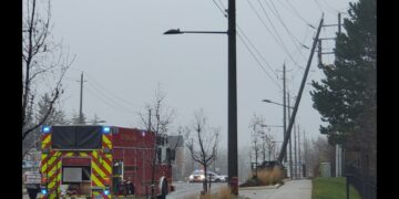 Brampton encounters power outage and road closure after driver crashes into hydro pole