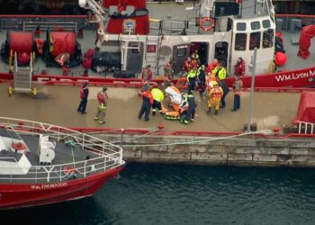 Three people sustained injury after falling through ice near Toronto Islands