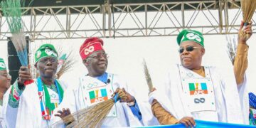 Tinubu ends campaign rally in Lagos