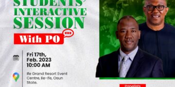 OAU students raise hands to sing National Anthem during Town Hall Meeting with Peter Obi (Video)