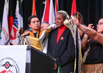 Canadian singer Jully Black dignified at AFN ceremony for NBA anthem rendition