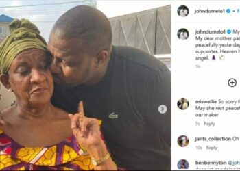 John Dumelo loses mum
