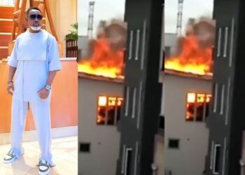 Ayo Makun consoled by celebrities as fire guts his mansion