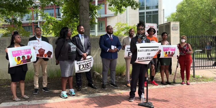 Black LGBTQ lawmakers and activists protest outside Nigerian embassy in Washington over the arrest of suspects at same-sex wedding in Delta (Video)