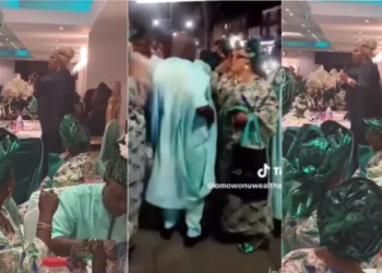 Nigerian woman orders guests who did not buy Asoebi for her 70th party to leave (video)