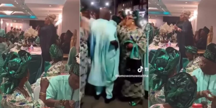 Nigerian woman orders guests who did not buy Asoebi for her 70th party to leave (video)