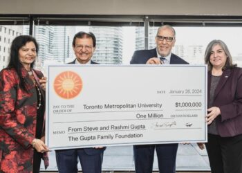 Gupta Family Donates $1M to Toronto Metro University
